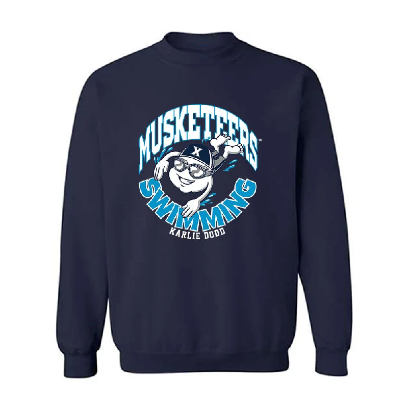 Xavier - NCAA Women's Swimming & Diving : Karlie Dodd - Fashion Shersey Crewneck Sweatshirt Hoodie with Print Artistic Unique Xavier - NCAA Women's Swimming & Diving : Karlie Dodd - Fashion Shersey Crewneck Sweatshirt Hoodie with Print Artistic Unique