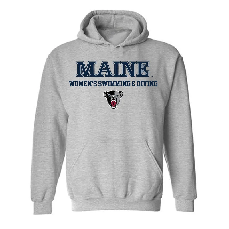 Maine - NCAA Women's Swimming & Diving : Amelia Habgood - Sports Shersey Hooded Sweatshirt Hoodie with Typography Text Message Maine - NCAA Women's Swimming & Diving : Amelia Habgood - Sports Shersey Hooded Sweatshirt Hoodie with Typography Text Message