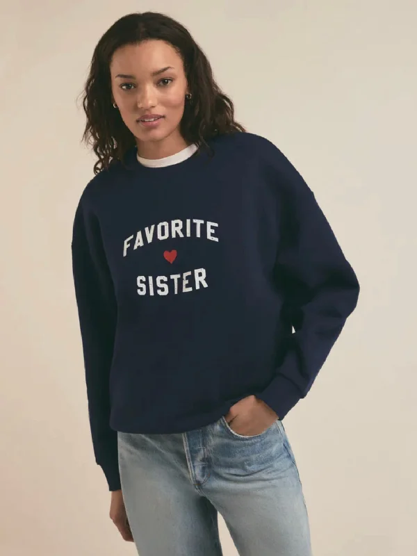 {Favorite Daughter} Favorite Sister Heart Logo Sweatshirt Hoodie with Distressed Vintage Worn {Favorite Daughter} Favorite Sister Heart Logo Sweatshirt Hoodie with Distressed Vintage Worn