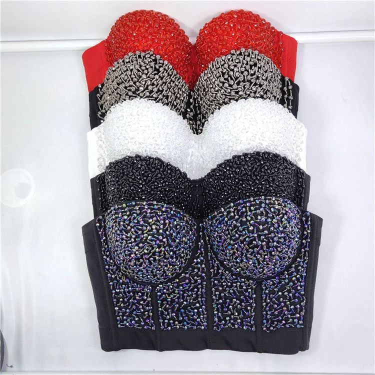 Novance New Inventions 2022 Spaghetti Straps Black Camisoles Custom Sexy Shiny Crystals Beaded Stage Summer Women's Tank Tops bold tank top Novance New Inventions 2022 Spaghetti Straps Black Camisoles Custom Sexy Shiny Crystals Beaded Stage Summer Women's Tank Tops bold tank top