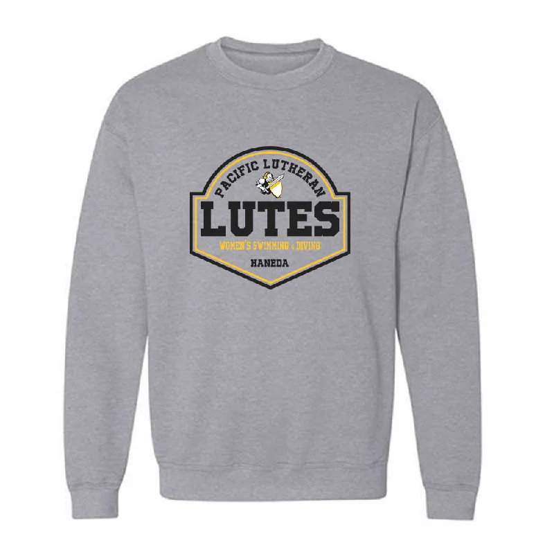 PLU - NCAA Women's Swimming & Diving : Anna Haneda - Classic Fashion Shersey Crewneck Sweatshirt Hoodie with Side Slits Relaxed Casual PLU - NCAA Women's Swimming & Diving : Anna Haneda - Classic Fashion Shersey Crewneck Sweatshirt Hoodie with Side Slits Relaxed Casual