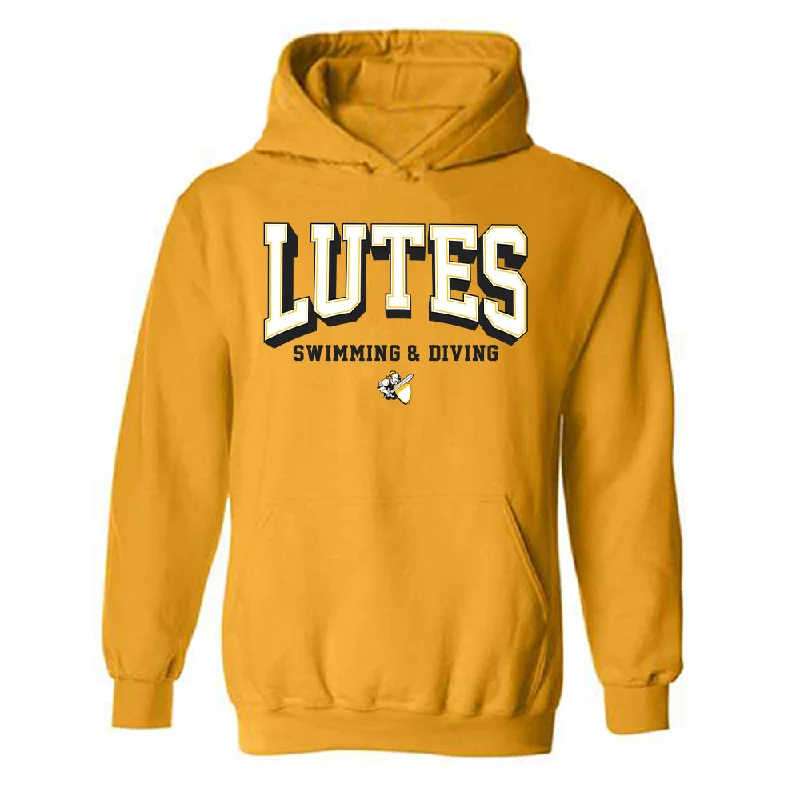 PLU - NCAA Women's Swimming & Diving : Ellie Cutting - Classic Shersey Hooded Sweatshirt Hoodie with Raw Hem Edgy Unfinished PLU - NCAA Women's Swimming & Diving : Ellie Cutting - Classic Shersey Hooded Sweatshirt Hoodie with Raw Hem Edgy Unfinished