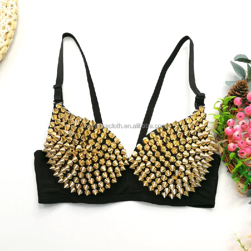 Alibaba Online Shopping Top Corto Para Mujer Perlas Custom Women'S Fitted Crop Tank Top Unique Design Spike Studded Sexy Bra neon tank top Alibaba Online Shopping Top Corto Para Mujer Perlas Custom Women'S Fitted Crop Tank Top Unique Design Spike Studded Sexy Bra neon tank top