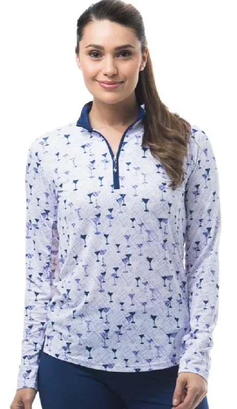 New San Soleil SolCool Martini Print Pullover -Purple/ Navy Size XS MSP$98 Halter Neck Top New San Soleil SolCool Martini Print Pullover -Purple/ Navy Size XS MSP$98 Halter Neck Top