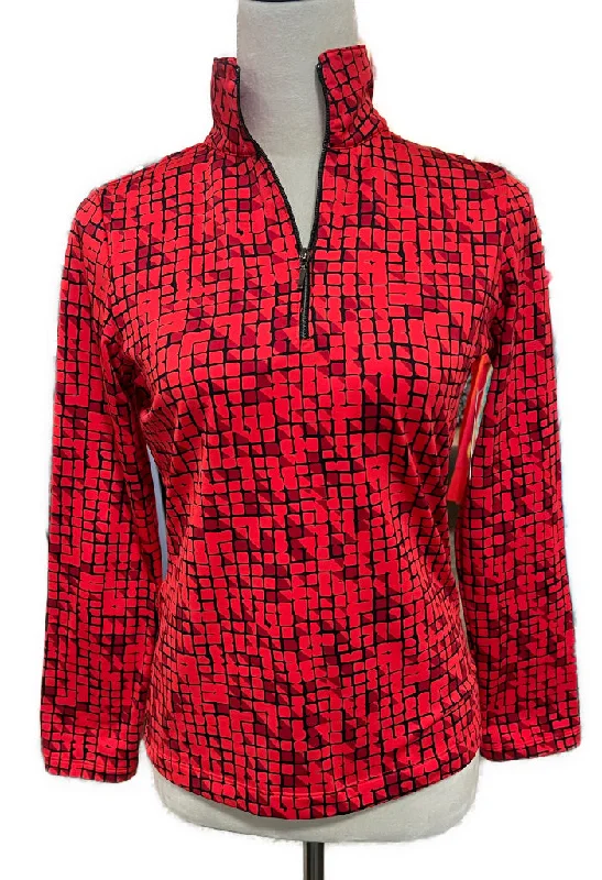 Women's Tail White Label Red & Black Tile Golf Pullover Size XS Seamless Knit Pullover Women's Tail White Label Red & Black Tile Golf Pullover Size XS Seamless Knit Pullover