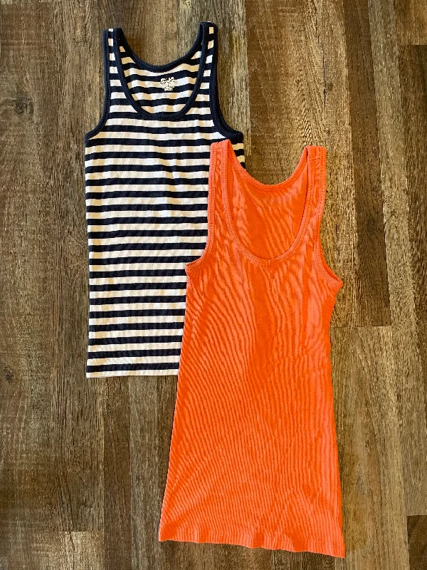 Lot of 2- Falls Creek Ribbed Tank Tops Womens size small halter tank top