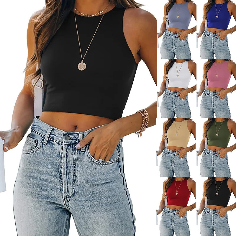 Manufacturer cheapest vest gym tank top women casual sleeveless short vest black tank top Manufacturer cheapest vest gym tank top women casual sleeveless short vest black tank top