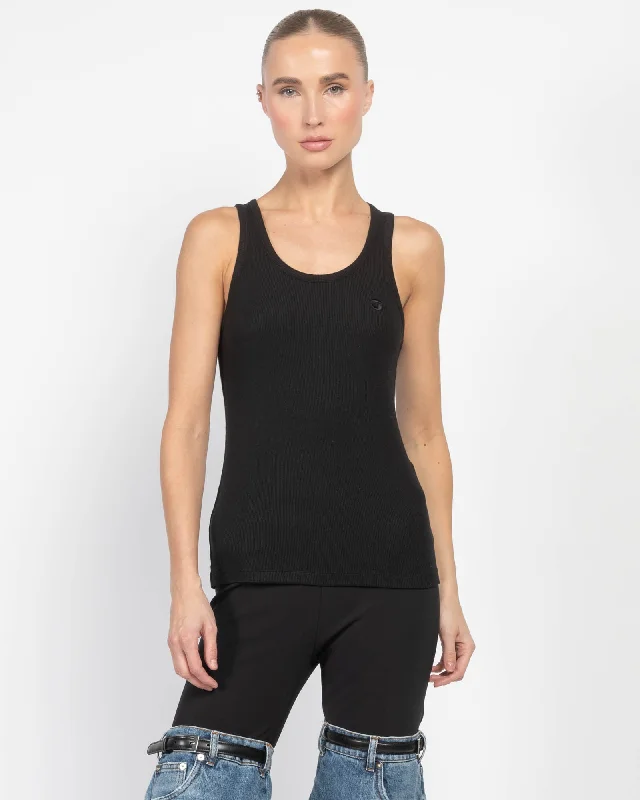 Rib Logo Tank Top open back tank