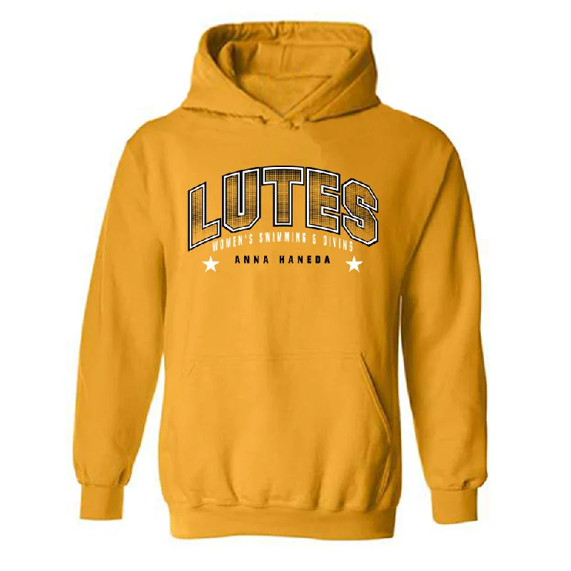 PLU - NCAA Women's Swimming & Diving : Anna Haneda - Classic Fashion Shersey Hooded Sweatshirt Hoodie with Back Slit Movement Comfort PLU - NCAA Women's Swimming & Diving : Anna Haneda - Classic Fashion Shersey Hooded Sweatshirt Hoodie with Back Slit Movement Comfort