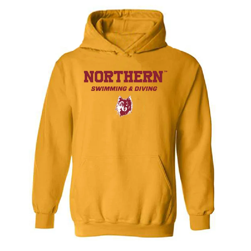 NSU - NCAA Women's Swimming & Diving : Lilly Grebner - Classic Shersey Hooded Sweatshirt Hoodie with Mock Neck Collared Structured NSU - NCAA Women's Swimming & Diving : Lilly Grebner - Classic Shersey Hooded Sweatshirt Hoodie with Mock Neck Collared Structured