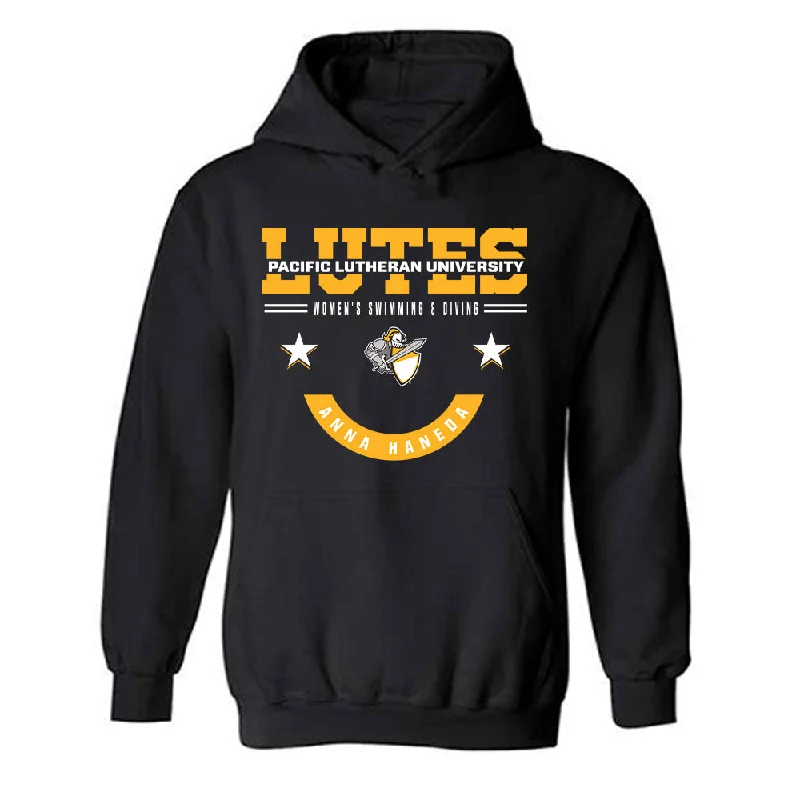 PLU - NCAA Women's Swimming & Diving : Anna Haneda - Classic Fashion Shersey Hooded Sweatshirt Hoodie with Hem Drawcord Adjustable Customizable PLU - NCAA Women's Swimming & Diving : Anna Haneda - Classic Fashion Shersey Hooded Sweatshirt Hoodie with Hem Drawcord Adjustable Customizable
