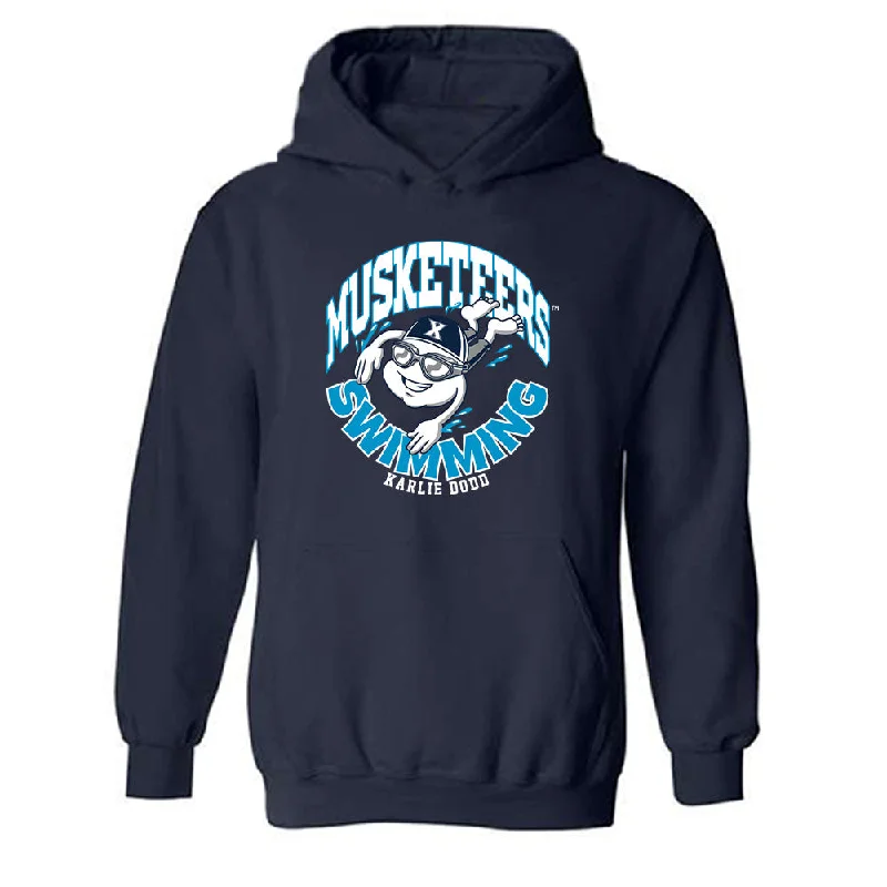 Xavier - NCAA Women's Swimming & Diving : Karlie Dodd - Fashion Shersey Hooded Sweatshirt Hoodie with Patch Decorative Personalized Xavier - NCAA Women's Swimming & Diving : Karlie Dodd - Fashion Shersey Hooded Sweatshirt Hoodie with Patch Decorative Personalized