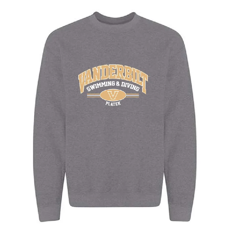 Vanderbilt - NCAA Women's Swimming & Diving : Ella Platek - Classic Fashion Shersey Crewneck Sweatshirt Hoodie with Monochrome Minimalist Simple Vanderbilt - NCAA Women's Swimming & Diving : Ella Platek - Classic Fashion Shersey Crewneck Sweatshirt Hoodie with Monochrome Minimalist Simple