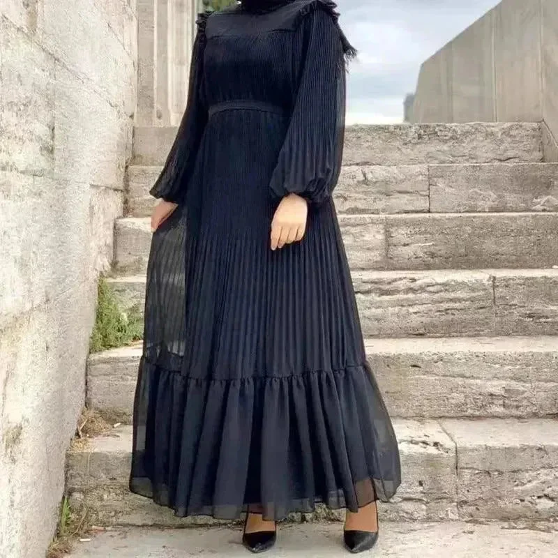 New Women's Net Color High Collar Pullover Fashion Loose Middle East Dresses Spaghetti Sleeve Top New Women's Net Color High Collar Pullover Fashion Loose Middle East Dresses Spaghetti Sleeve Top