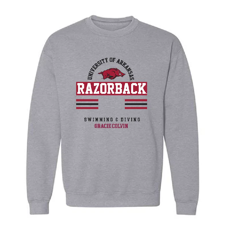 Arkansas - NCAA Women's Swimming & Diving : Gracie Colvin - Classic Fashion Shersey Crewneck Sweatshirt Hoodie with Zipper Versatile Modern Arkansas - NCAA Women's Swimming & Diving : Gracie Colvin - Classic Fashion Shersey Crewneck Sweatshirt Hoodie with Zipper Versatile Modern