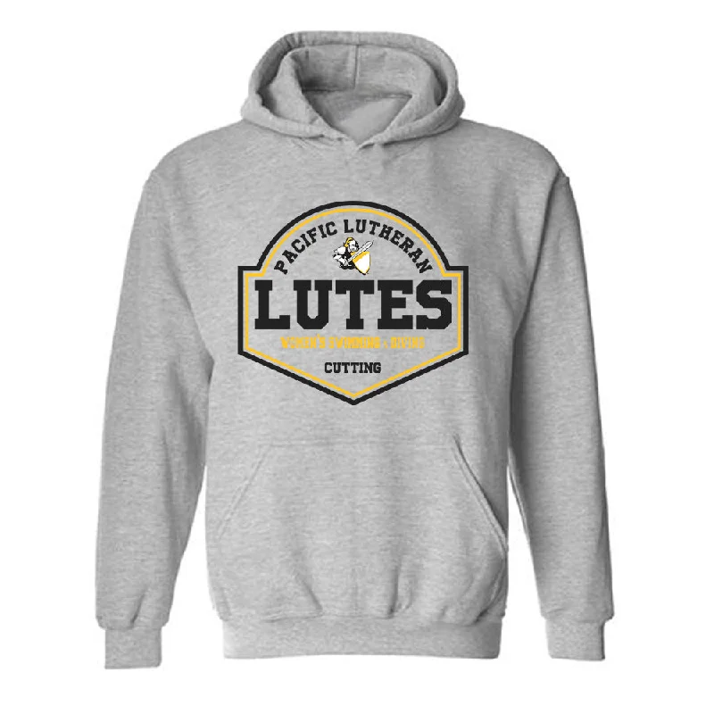 PLU - NCAA Women's Swimming & Diving : Ellie Cutting - Classic Fashion Shersey Hooded Sweatshirt Hoodie with Contrast Stitching Detailed Premium PLU - NCAA Women's Swimming & Diving : Ellie Cutting - Classic Fashion Shersey Hooded Sweatshirt Hoodie with Contrast Stitching Detailed Premium