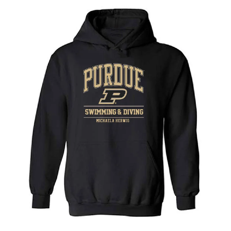 Purdue - NCAA Women's Swimming & Diving : Michaela Herwig - Classic Fashion Shersey Hooded Sweatshirt Hoodie with Zipper Versatile Modern Purdue - NCAA Women's Swimming & Diving : Michaela Herwig - Classic Fashion Shersey Hooded Sweatshirt Hoodie with Zipper Versatile Modern