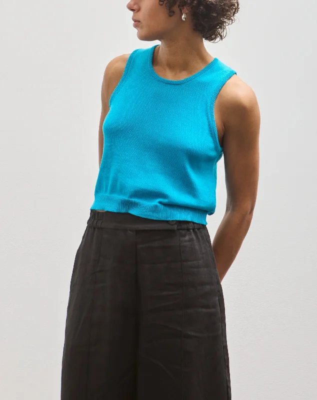 Cordera Cotton Cropped Tank Top, Ceruleo cropped tank top