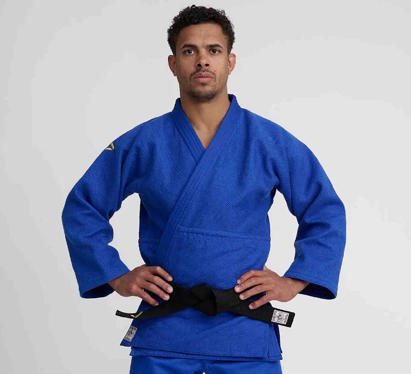 Ippon Gear IJF Judo Slim Fit Jacket Olympic 2 Blue Rayon Fabric Velvet Fabric Corduroy Fabric Ippon Gear IJF Judo Slim Fit Jacket Olympic 2 Blue Rayon Fabric Velvet Fabric Corduroy Fabric