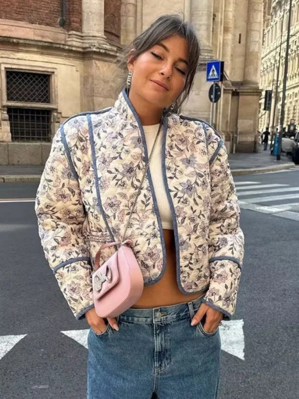 Blue Zone Planet | Laura's Vintage Floral Double-sided Fabric Reversible Jacket Welt Pockets Slit Pockets Flap Pockets Blue Zone Planet | Laura's Vintage Floral Double-sided Fabric Reversible Jacket Welt Pockets Slit Pockets Flap Pockets