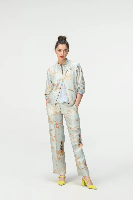 Rainforest Janbaaz Bomber Jacket Ice Blue Silk Damask Insulated Jacket Fitted Jacket Loose Jacket Rainforest Janbaaz Bomber Jacket Ice Blue Silk Damask Insulated Jacket Fitted Jacket Loose Jacket