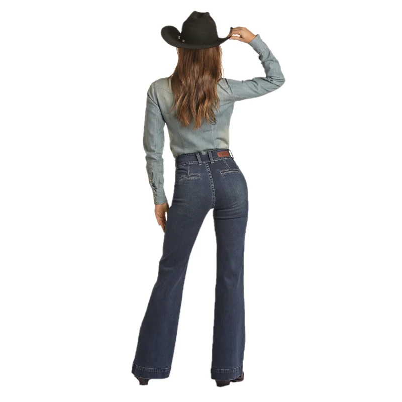 Rock & Roll Denim® Ladies Dark Wash Vintage Trouser Jeans RRWD5HR0GH Trousers Favorite Customer Rock & Roll Denim® Ladies Dark Wash Vintage Trouser Jeans RRWD5HR0GH Trousers Favorite Customer