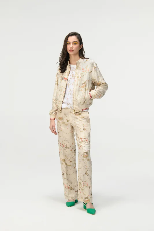 Rainforest Janbaaz Bomber Jacket Ivory Silk Damask Striped Jacket Polka Dot Jacket Floral Jacket Rainforest Janbaaz Bomber Jacket Ivory Silk Damask Striped Jacket Polka Dot Jacket Floral Jacket