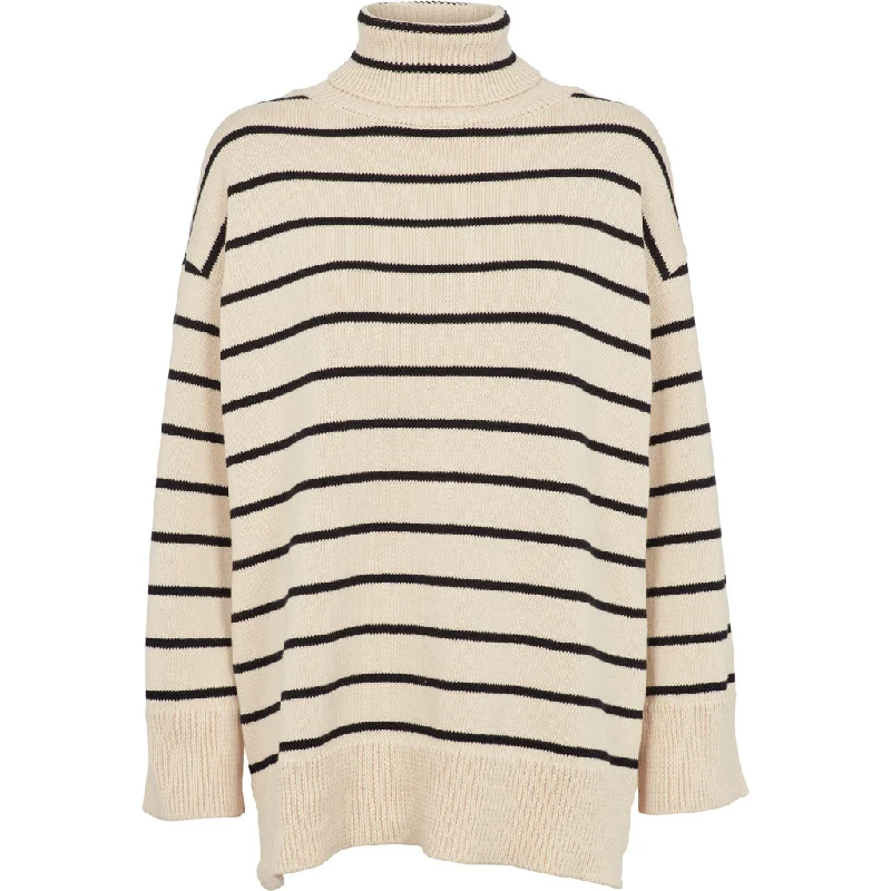 Basic Apparel - Winie T-Sweater - Birch/Sort Turtle Neck Boat Neck Asymmetrical Neck Basic Apparel - Winie T-Sweater - Birch/Sort Turtle Neck Boat Neck Asymmetrical Neck