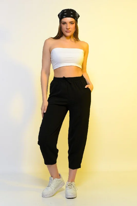 New Season Summer Elastic Waist Slim Pants High Waist Women Black Casual Trousers Trousers Versatile Stylish New Season Summer Elastic Waist Slim Pants High Waist Women Black Casual Trousers Trousers Versatile Stylish
