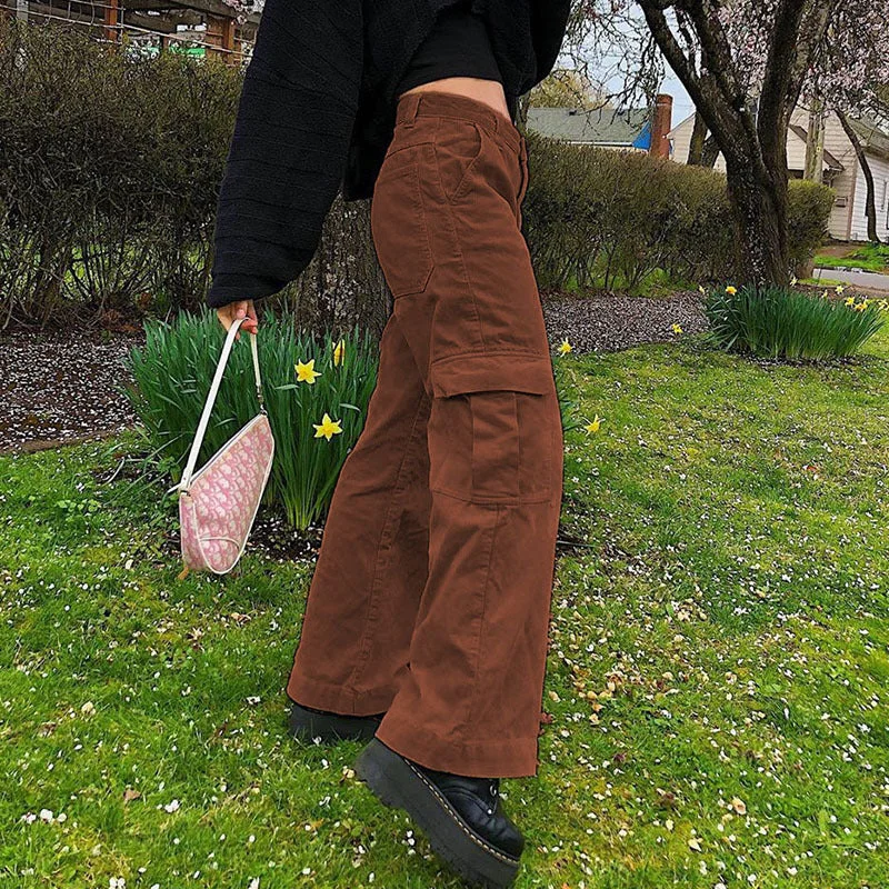 Women Cargo Pants Trousers Autumn Winter High Waist Pants Trousers High Rise Slim Fit Women Cargo Pants Trousers Autumn Winter High Waist Pants Trousers High Rise Slim Fit