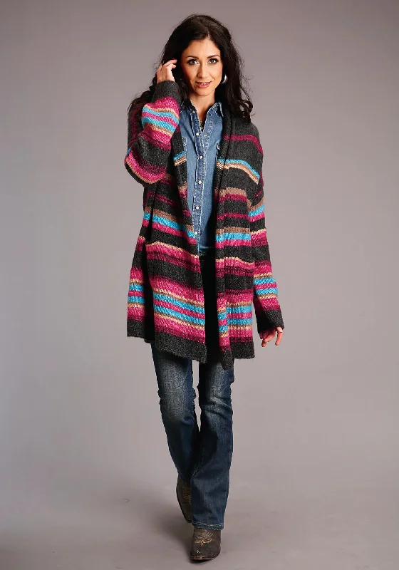 Women's Stetson Cozy Stripe Oversized Cardigan Western Sweater Fitted Loose Oversized Women's Stetson Cozy Stripe Oversized Cardigan Western Sweater Fitted Loose Oversized