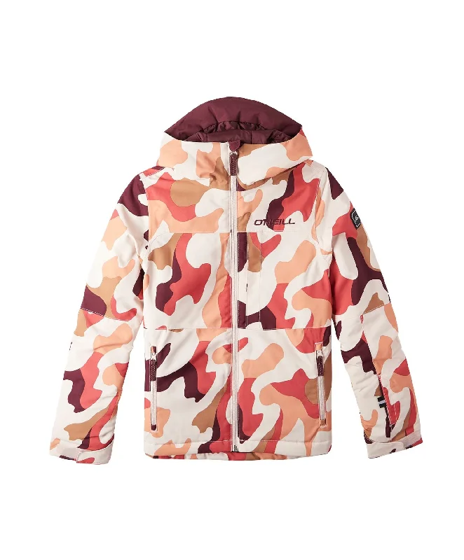 Girl's Lite Printed Snow Jacket - Purple Hiker Camo Toggled Jacket Drawstring Jacket Belted Jacket Girl's Lite Printed Snow Jacket - Purple Hiker Camo Toggled Jacket Drawstring Jacket Belted Jacket
