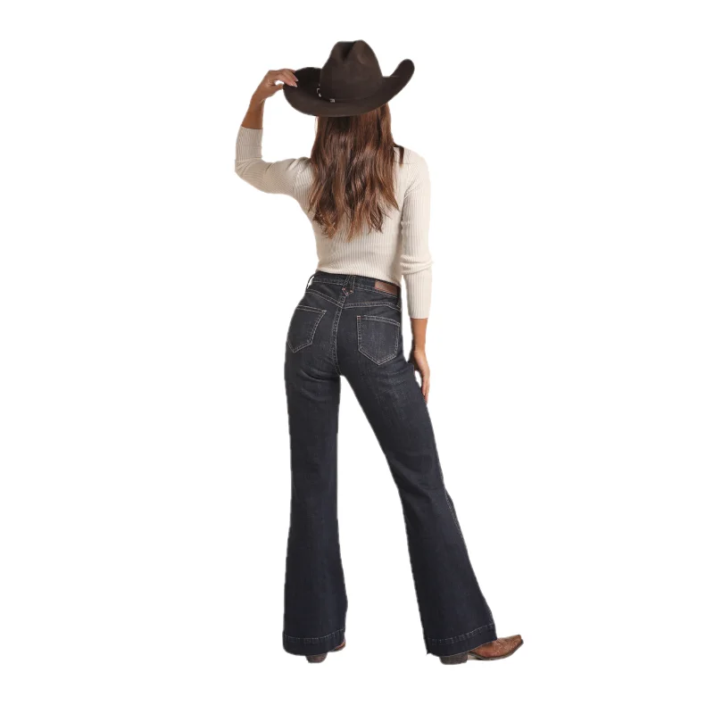Rock & Roll Denim® Ladies Rivet Detail High Rise Trouser Jeans RRWD5HR0GJ High Waist Slim Fit Ankle Length Rock & Roll Denim® Ladies Rivet Detail High Rise Trouser Jeans RRWD5HR0GJ High Waist Slim Fit Ankle Length