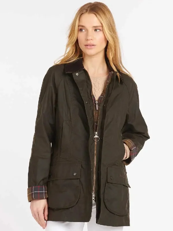 BARBOUR Classic Beadnell Wax Jacket - Womens - Olive Print Jacket Jacquard Jacket Patchwork Jacket BARBOUR Classic Beadnell Wax Jacket - Womens - Olive Print Jacket Jacquard Jacket Patchwork Jacket