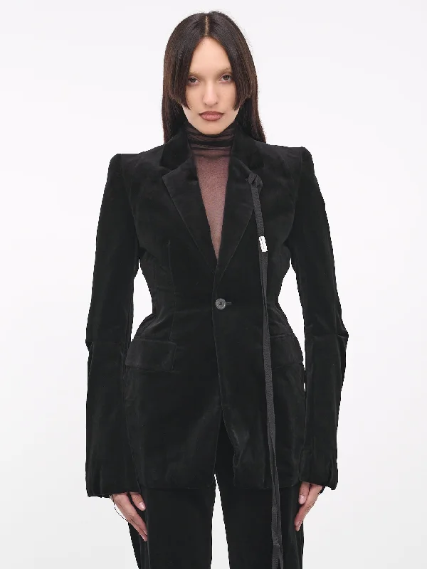 Velvet Sigrid Tailored Jacket (B0011410-FA351-099-BLACK) Belted Jacket Elasticated Jacket Padded Jacket Velvet Sigrid Tailored Jacket (B0011410-FA351-099-BLACK) Belted Jacket Elasticated Jacket Padded Jacket