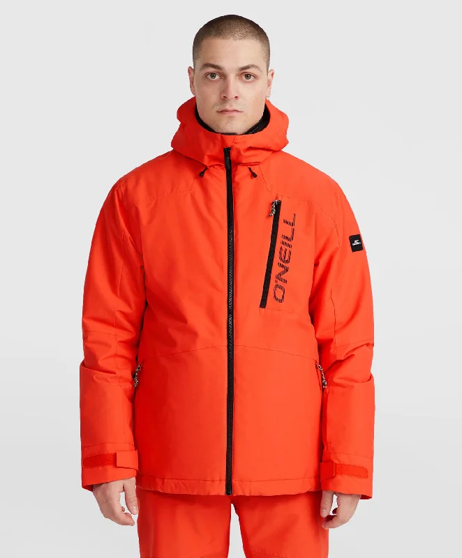 Men's Hammer Snow Jacket - Paprika Flame Snapped Jacket Toggled Jacket Drawstring Jacket Men's Hammer Snow Jacket - Paprika Flame Snapped Jacket Toggled Jacket Drawstring Jacket