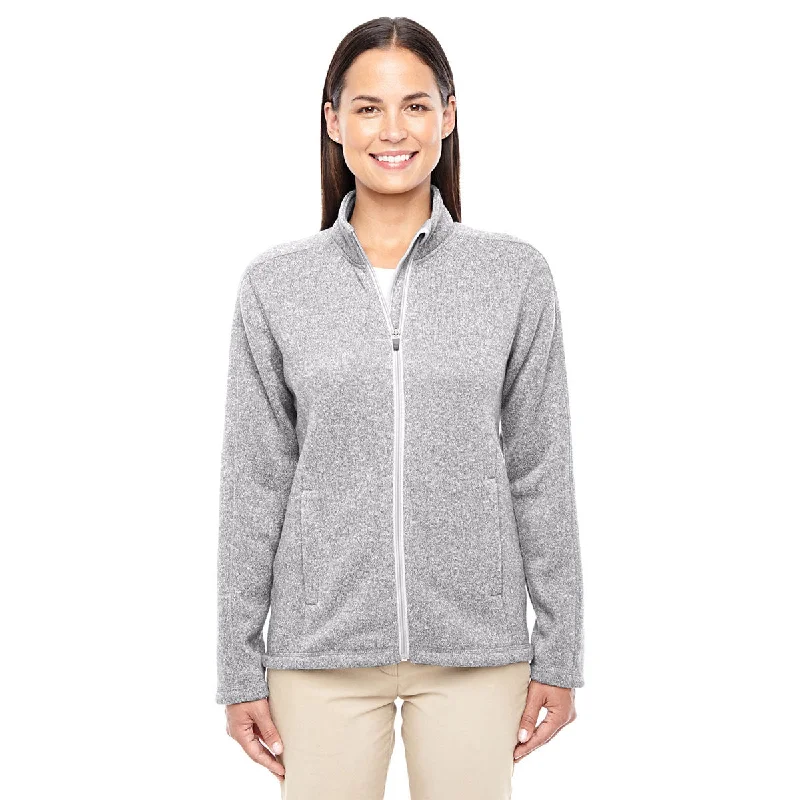Devon & Jones Women's Grey Heather Bristol Full-Zip Sweater Fleece Jacket Terry Terry Cloth Terry Knit Devon & Jones Women's Grey Heather Bristol Full-Zip Sweater Fleece Jacket Terry Terry Cloth Terry Knit