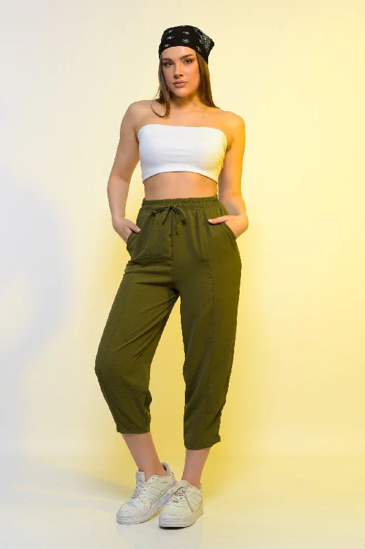 New Season Summer Elastic Waist Slim Pants High Waist Women Khaki Green Casual Trousers Trousers Favorite Customer New Season Summer Elastic Waist Slim Pants High Waist Women Khaki Green Casual Trousers Trousers Favorite Customer