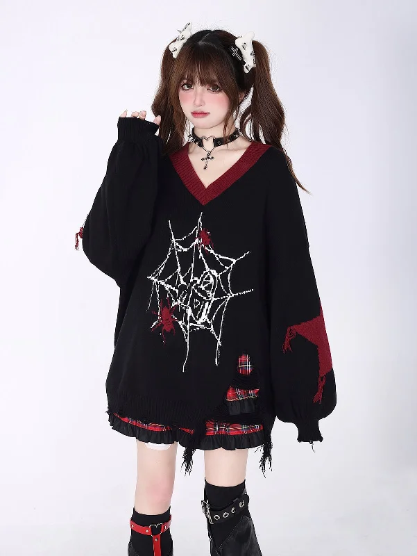 Black And Red Asian Style Original V-neck Sweater CRA0001 Satin Blend Silk Blend Wool Blend Black And Red Asian Style Original V-neck Sweater CRA0001 Satin Blend Silk Blend Wool Blend