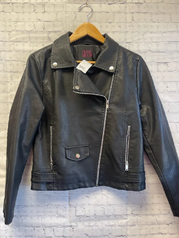 Size Medium Ladies Black Leather Jacket Striped Jacket Polka Dot Jacket Floral Jacket Size Medium Ladies Black Leather Jacket Striped Jacket Polka Dot Jacket Floral Jacket