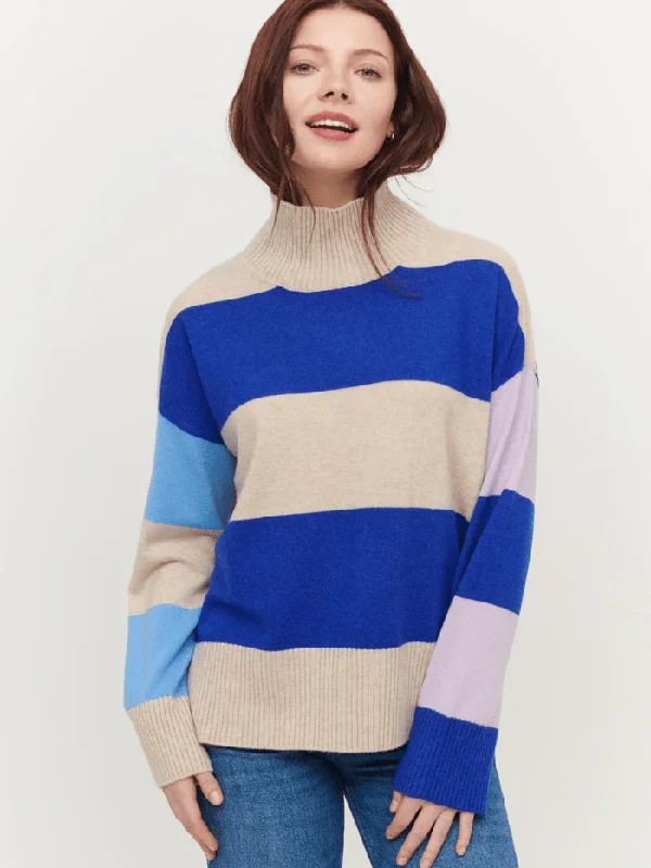 & Isla Sadie Colourblock Oatmeal/Multi Stripe Funnel Cashmere Jumper IF3C-041 Velvet Chenille Corduroy & Isla Sadie Colourblock Oatmeal/Multi Stripe Funnel Cashmere Jumper IF3C-041 Velvet Chenille Corduroy