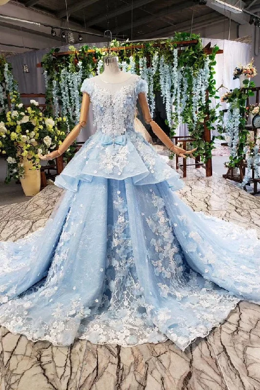 Light Sky Blue Gorgeous Prom Dress WK618