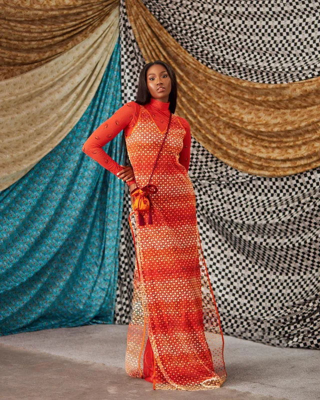 Orange Net Dress