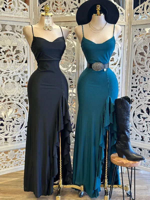 Wrapped Cami Formal Dress- Stretchy,Estira