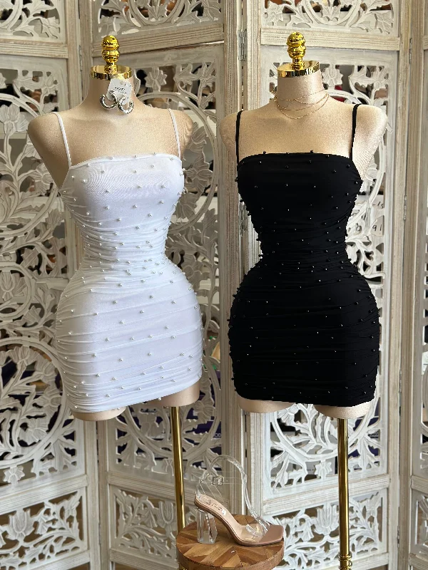 Cami Mini Pearl Dress - Estira, Stretchy