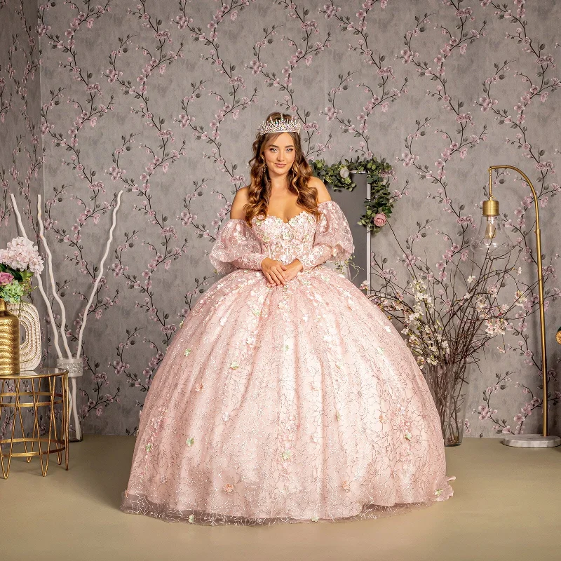 Detachable Ribbon Long Quinceanera Dress