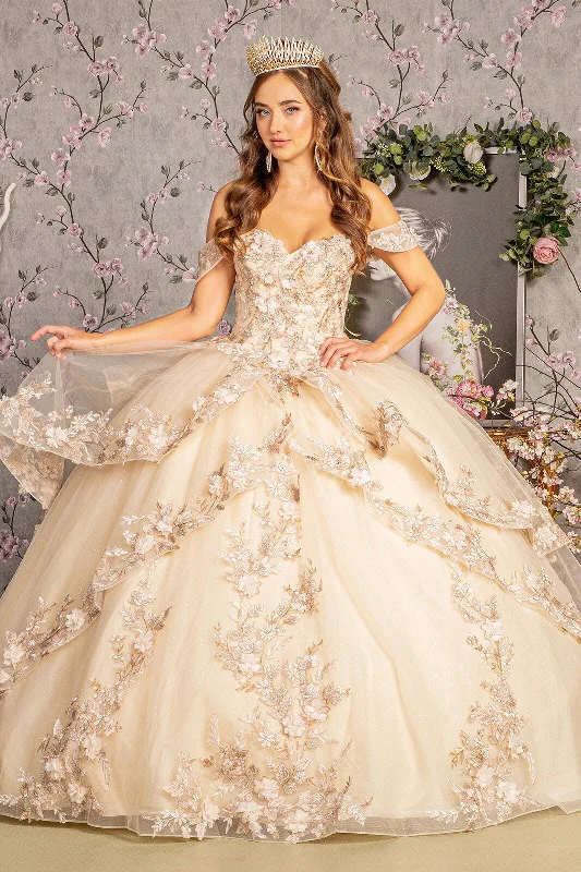 Long Bal Gown Sequin Quinceanera Dress