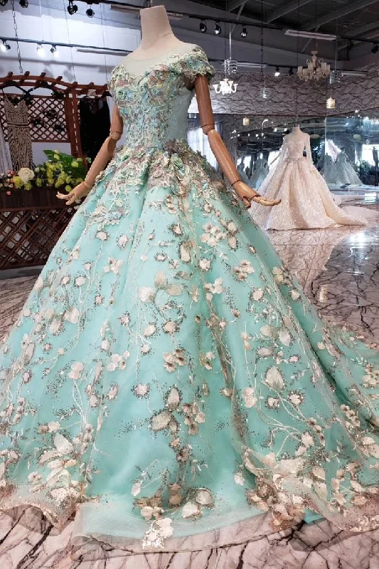 Elegant Ball Gown Cap Sleeve Lace up Scoop with Lace Appliques Beads Prom Dresses WK789 Elegant Ball Gown Cap Sleeve Lace up Scoop with Lace Appliques Beads Prom Dresses WK789