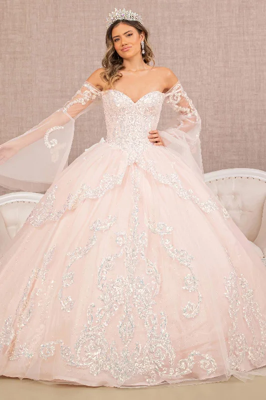 Quinceanera Dress Long Off Shoulder Glitter Ball Gown