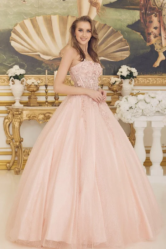 Nox Anabel CU1192 Long Quinceanera Dress Strapless Ball Gown